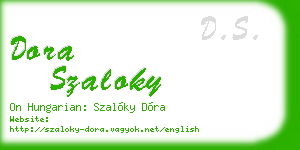 dora szaloky business card
